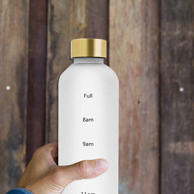 1L Water Bottle With 32 OZ Time Marker BPA Free