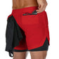 Men's Dry Fit Running Shorts With Double Layer And Phone Pocket