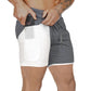 Men's Dry Fit Running Shorts With Double Layer And Phone Pocket