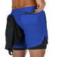 Men's Dry Fit Running Shorts With Double Layer And Phone Pocket
