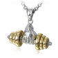 Metal Necklace With Dumbbell Pendant