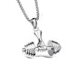 Metal Necklace With Dumbbell Pendant