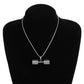Metal Necklace With Dumbbell Pendant
