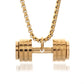 Metal Necklace With Dumbbell Pendant