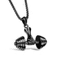 Metal Necklace With Dumbbell Pendant