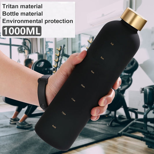 1L Water Bottle With 32 OZ Time Marker BPA Free